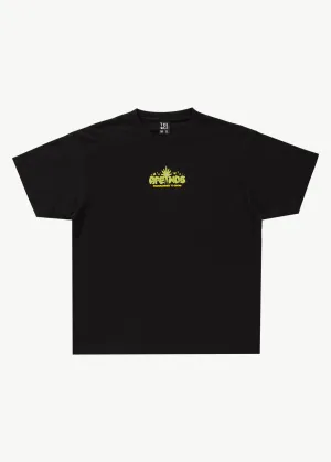AFENDS Mens Programmed - Boxy Graphic Logo T-Shirt - Black