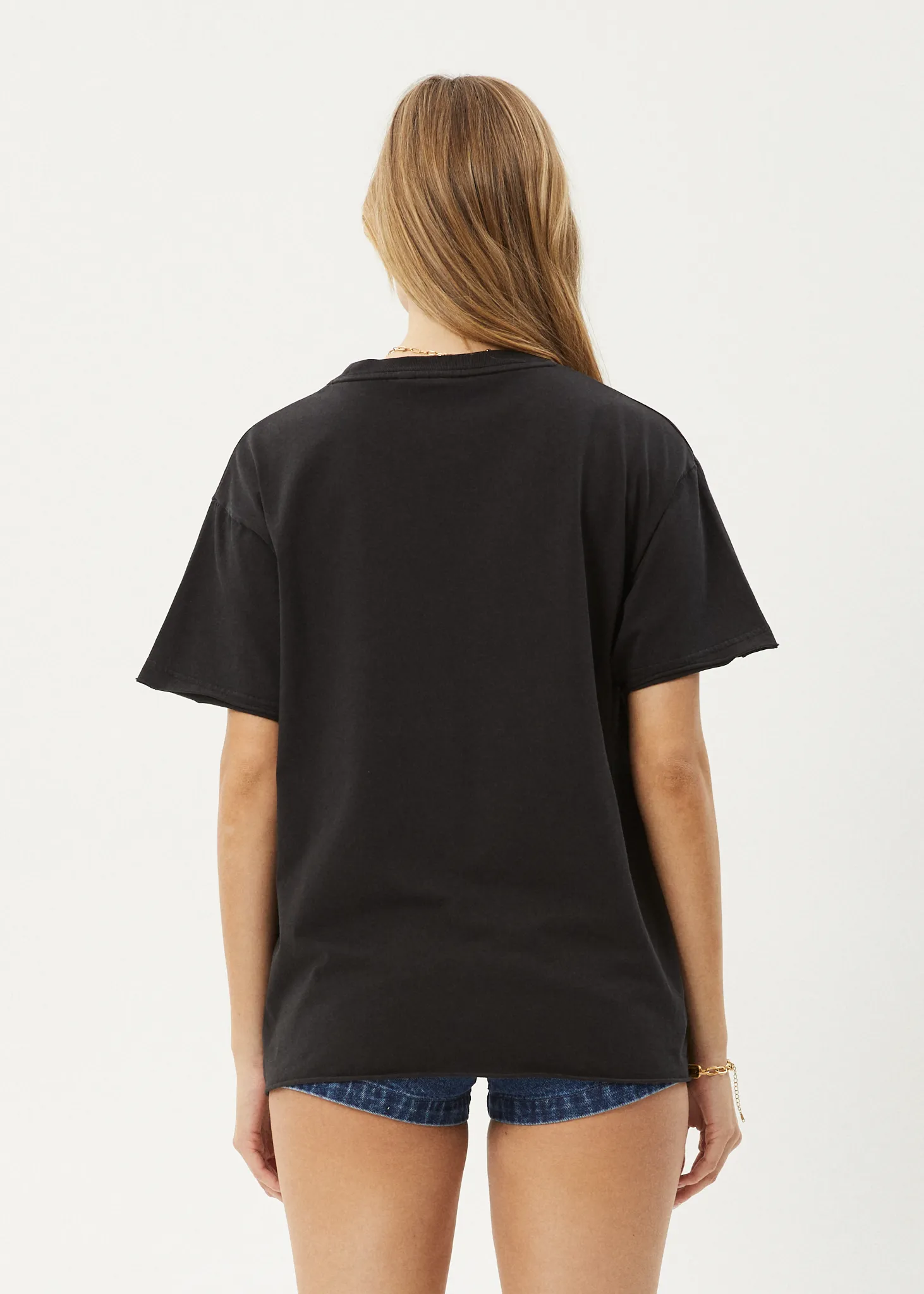 AFENDS Womens Dixie - Oversized Tee - Stone Black