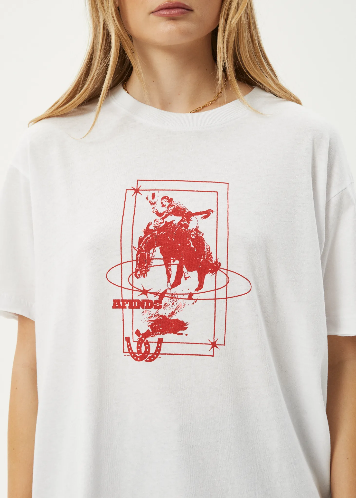 AFENDS Womens Rodeo - Oversized Tee - White