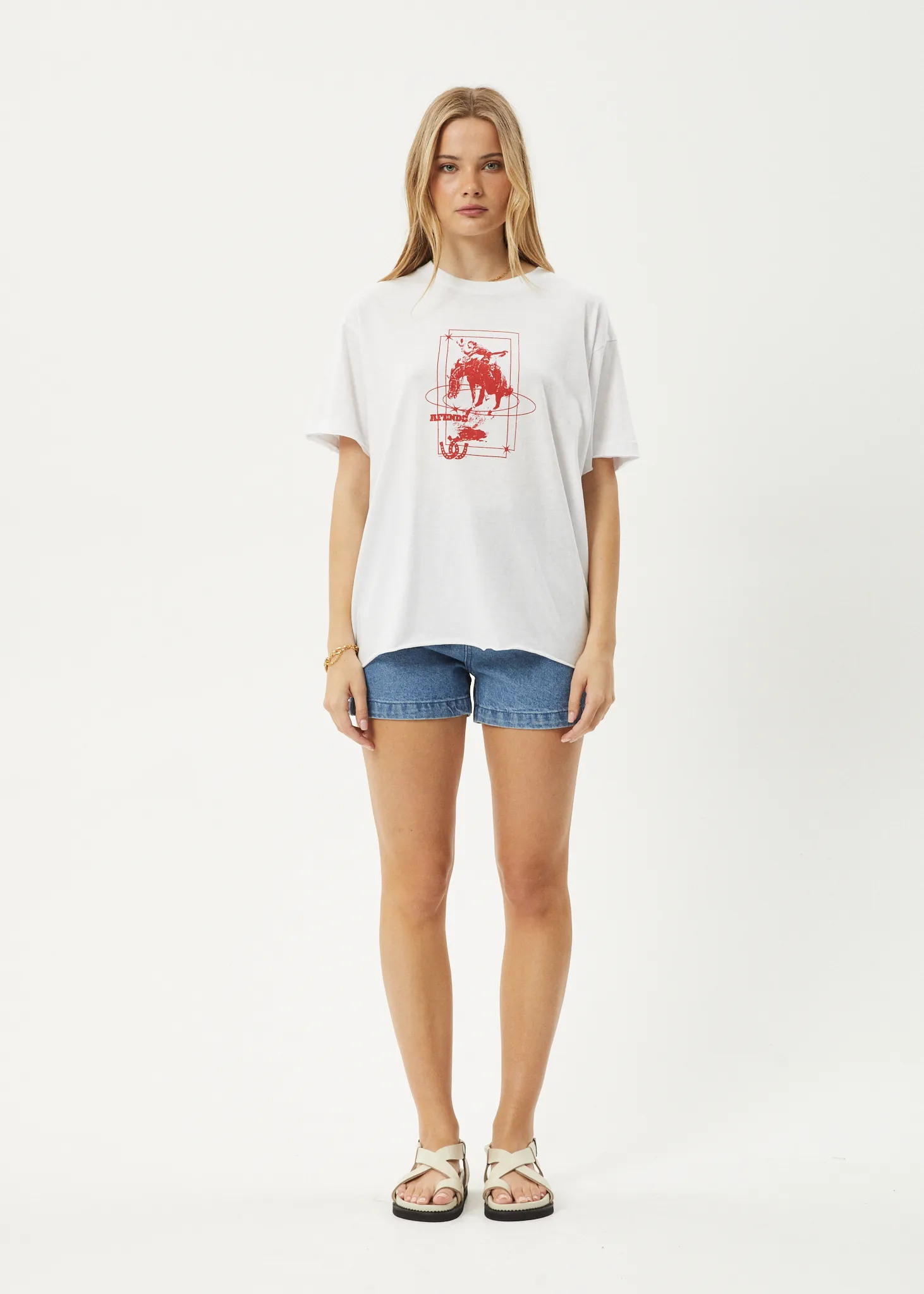 AFENDS Womens Rodeo - Oversized Tee - White