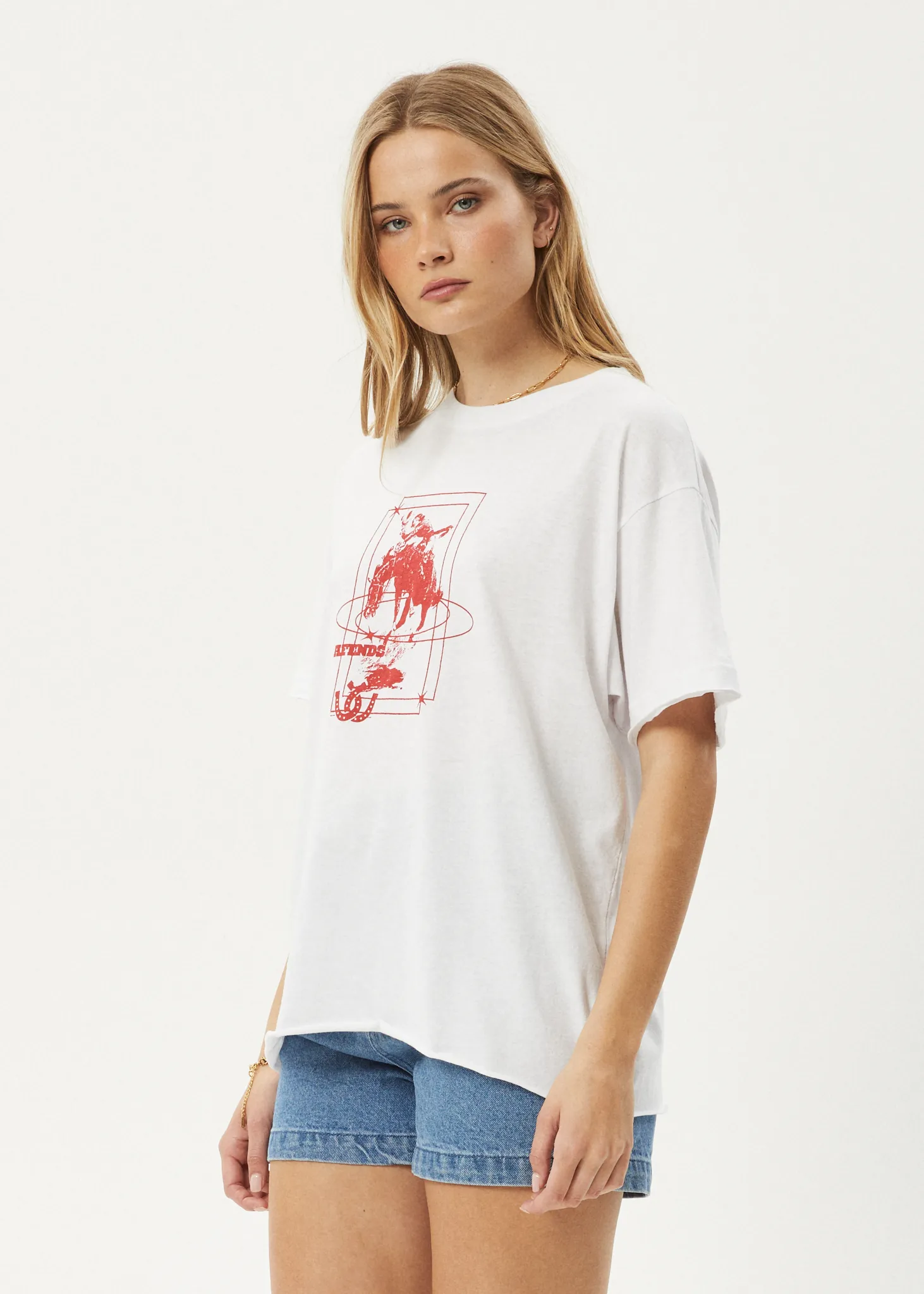 AFENDS Womens Rodeo - Oversized Tee - White