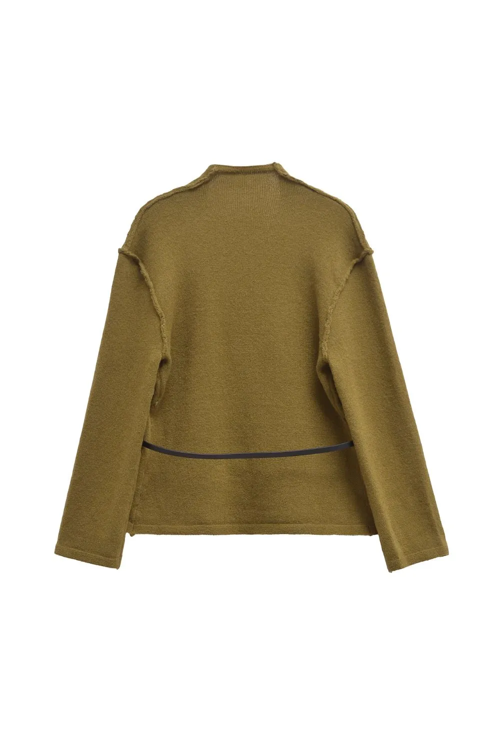 'Audrey 'V-Neck Knit Jacket with Belt Detail