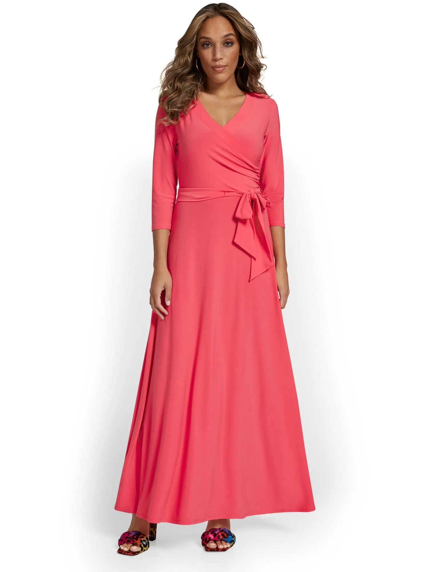 Belted Wrap Maxi Dress
