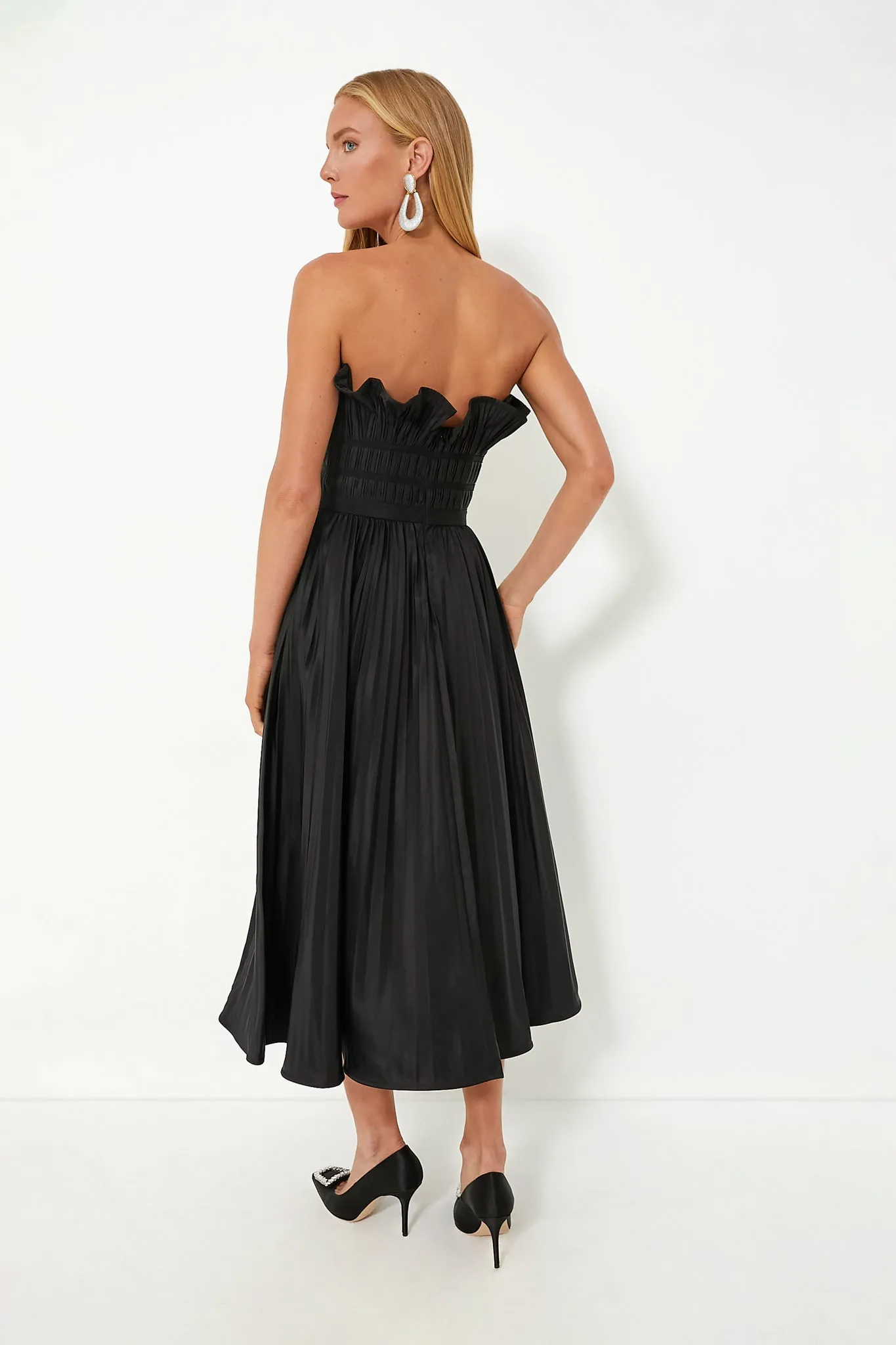 Black Pleated Maxi Dress