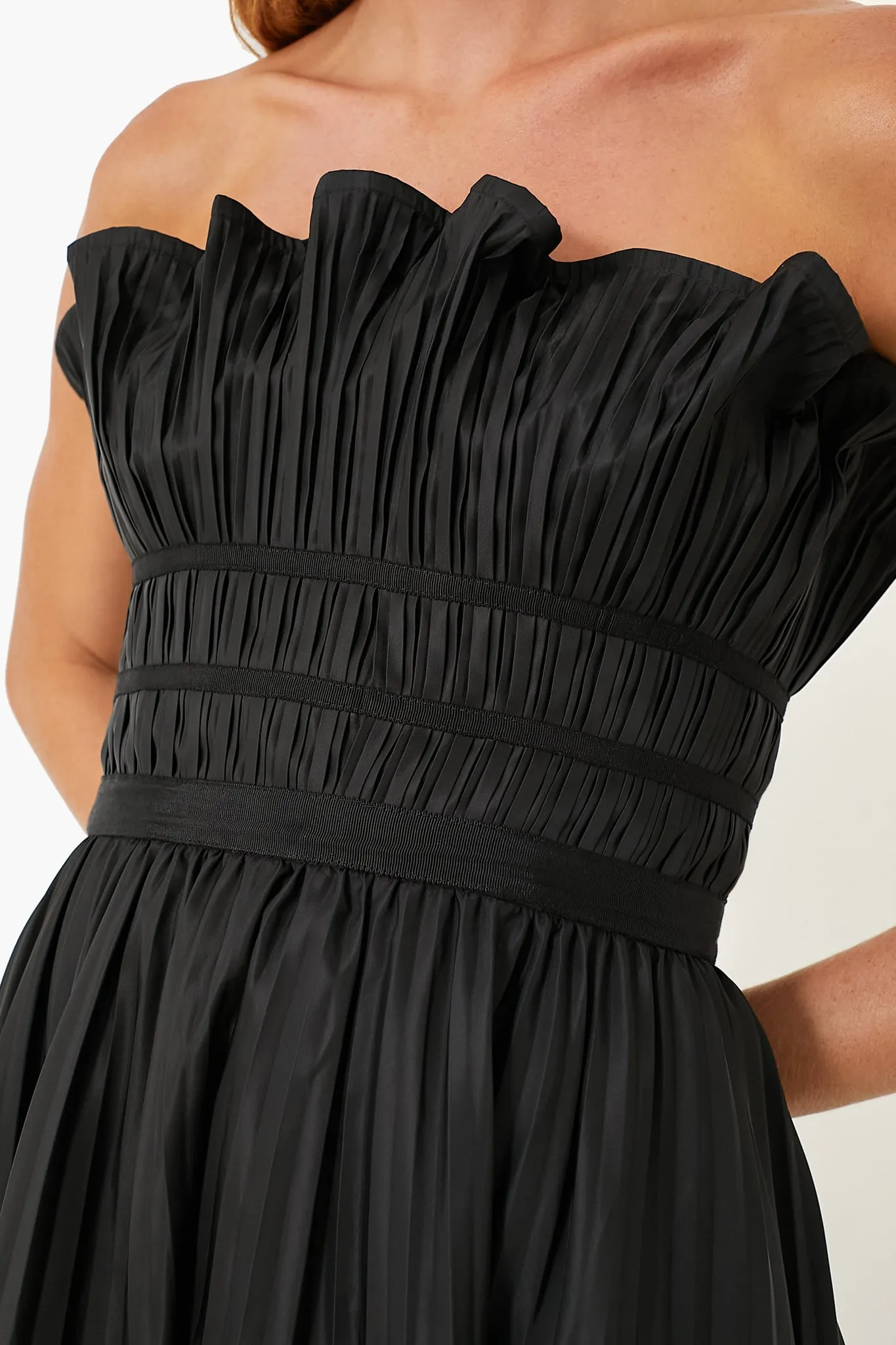 Black Pleated Maxi Dress