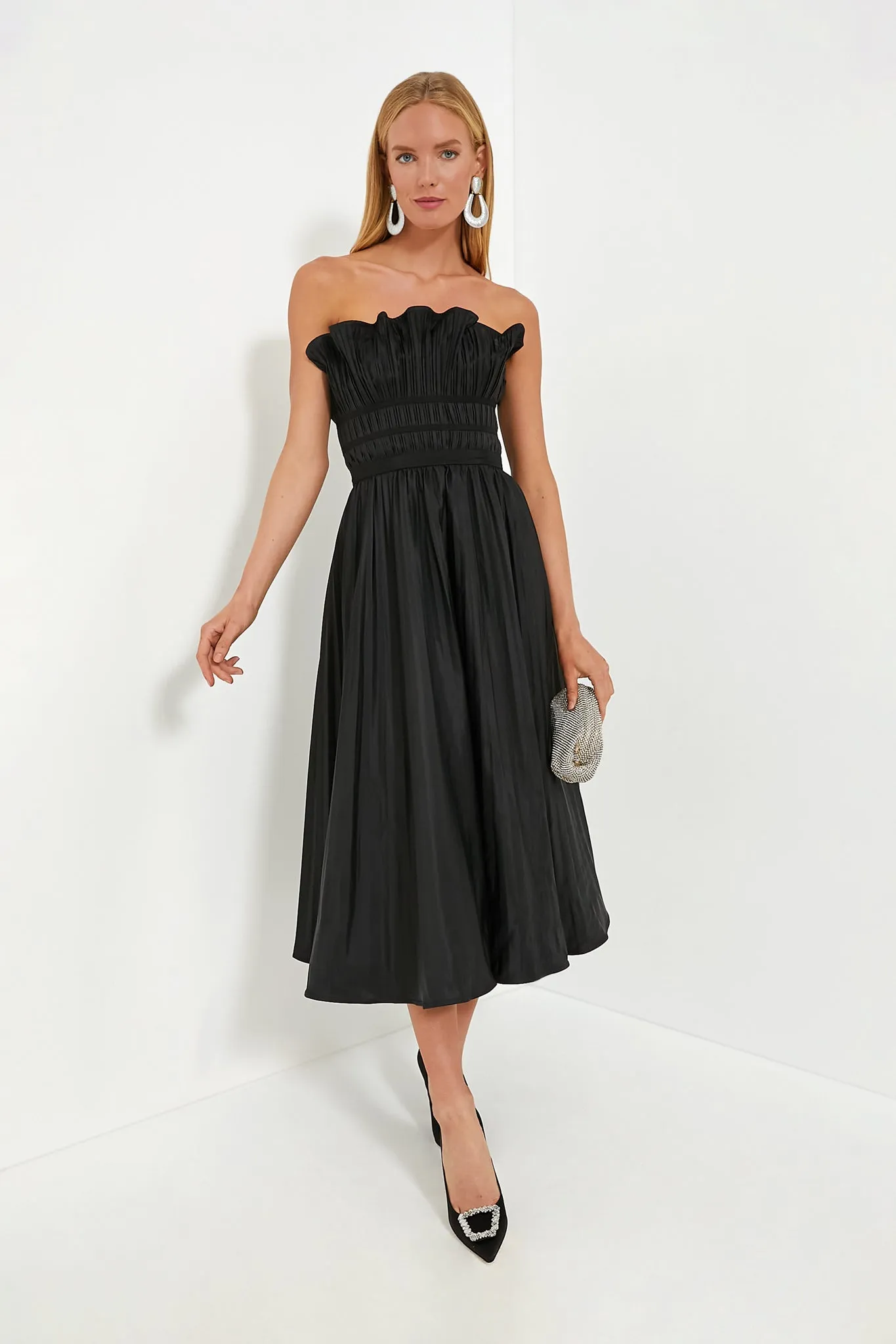 Black Pleated Maxi Dress