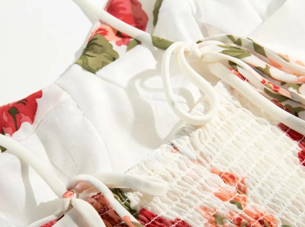 Boho Midi Dress, Strappy Sundress,  Ava Sweet White