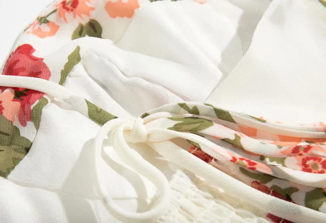 Boho Midi Dress, Strappy Sundress,  Ava Sweet White