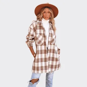 Casual Printed Woolen Trench
