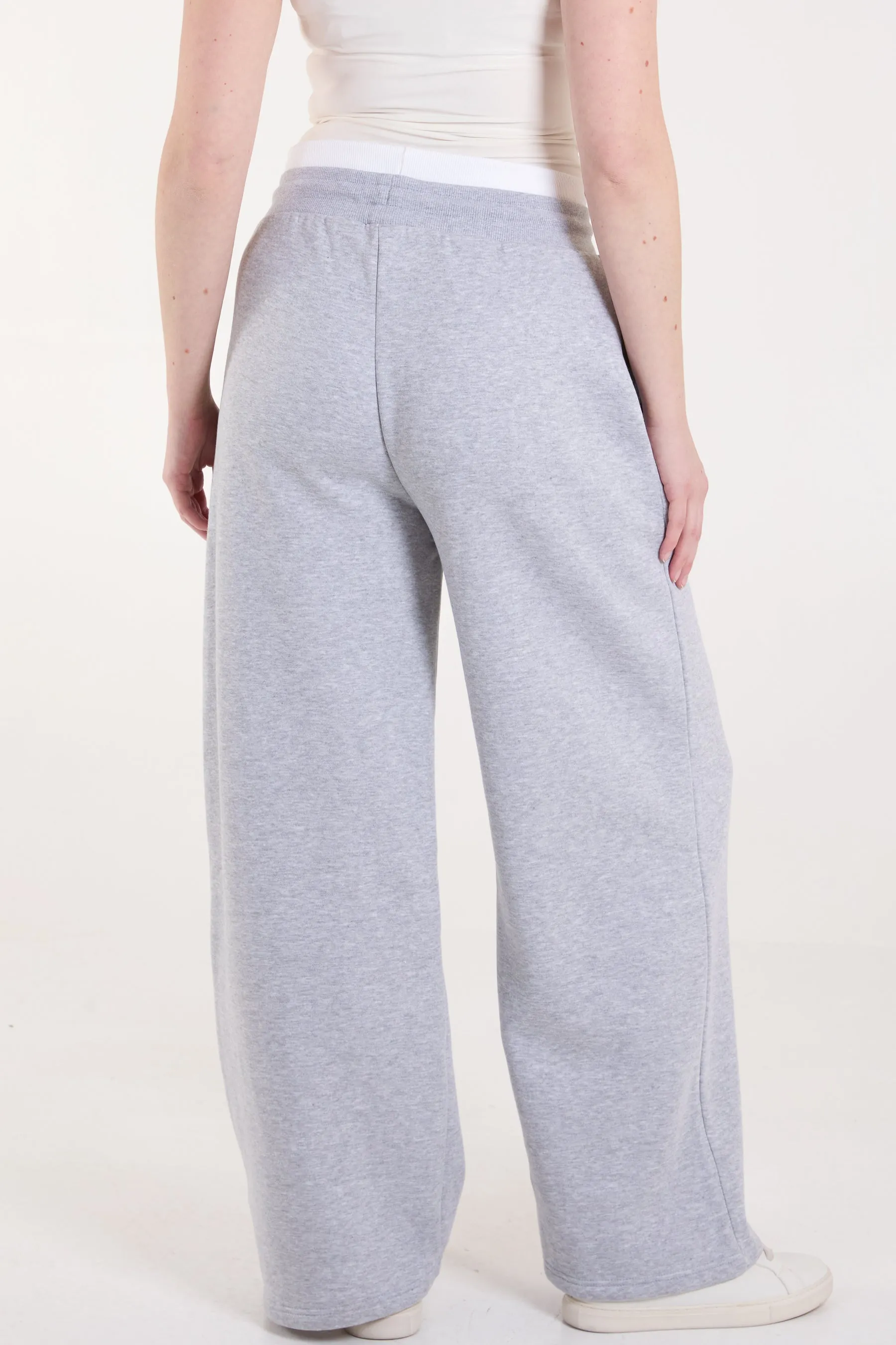 Contrast Waist Band Wide Joggers