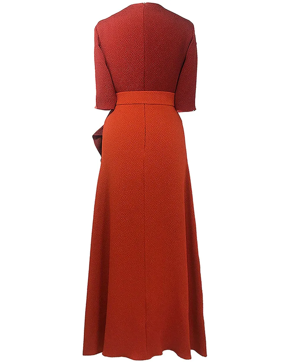 Coral and Scarlett Flou Bubble Jacquard Asymmetrical Astral Belted Dress