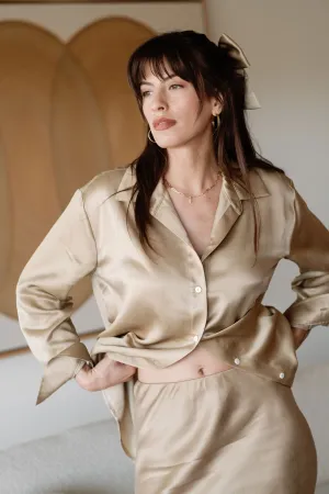 Denise Top in Gold Silky