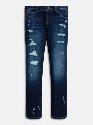 Eco Blue Denim Letters Slim Pants (7-16)