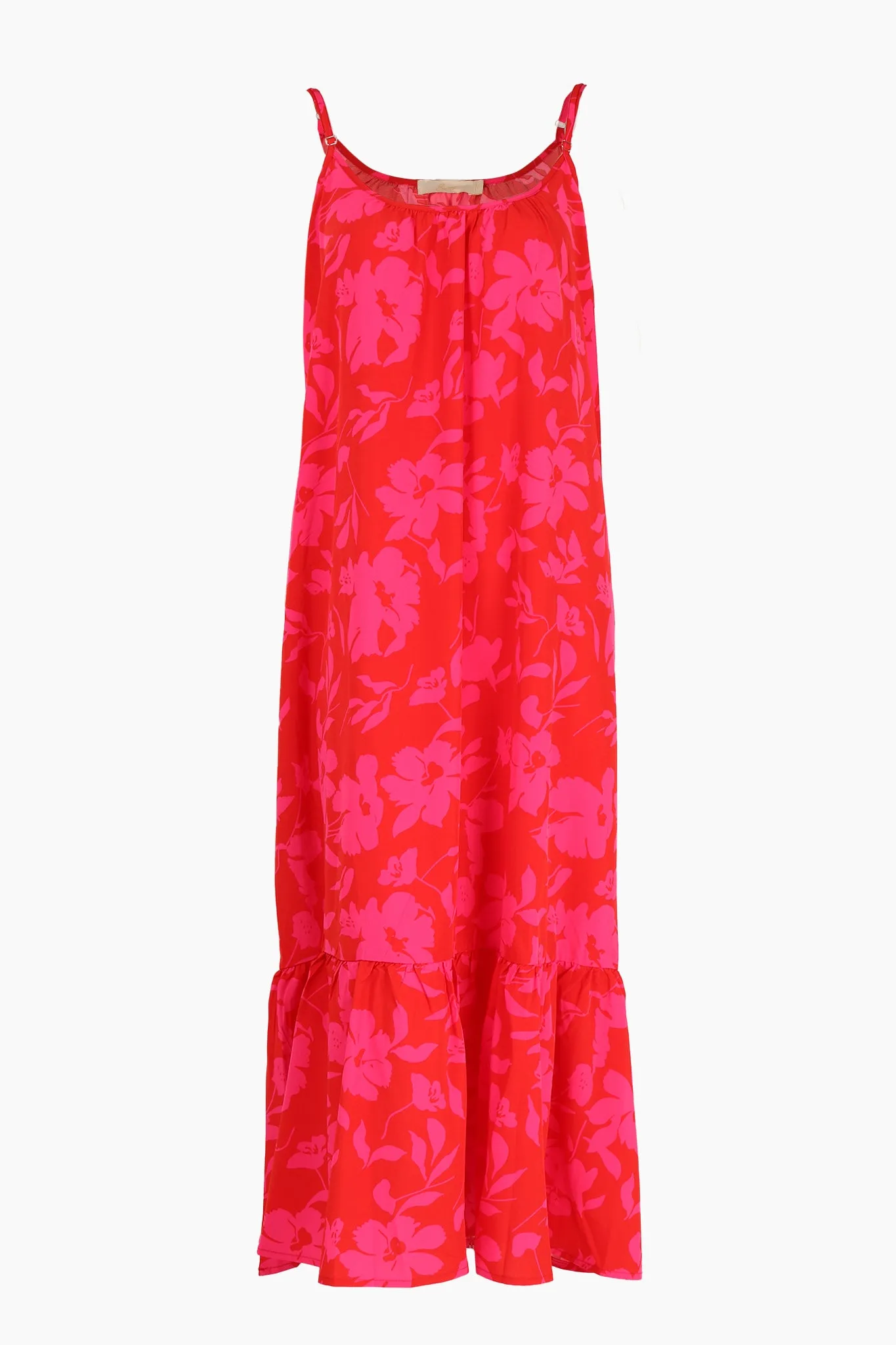 Erica Slip Dress- Red/Pink, Tropical Floral