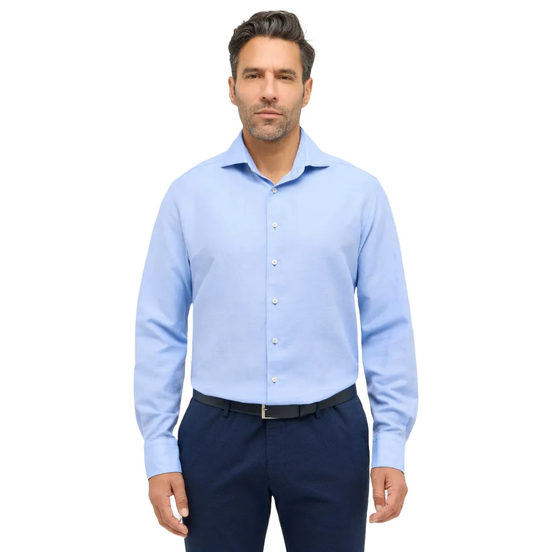 Eterna 1863 Modern Fit Cotton-Linen Shirt - Blue