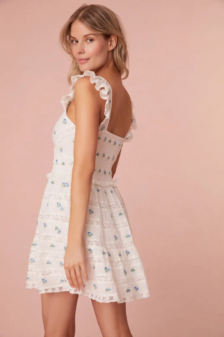 Finny Cotton Ikat Floral Mini Dress