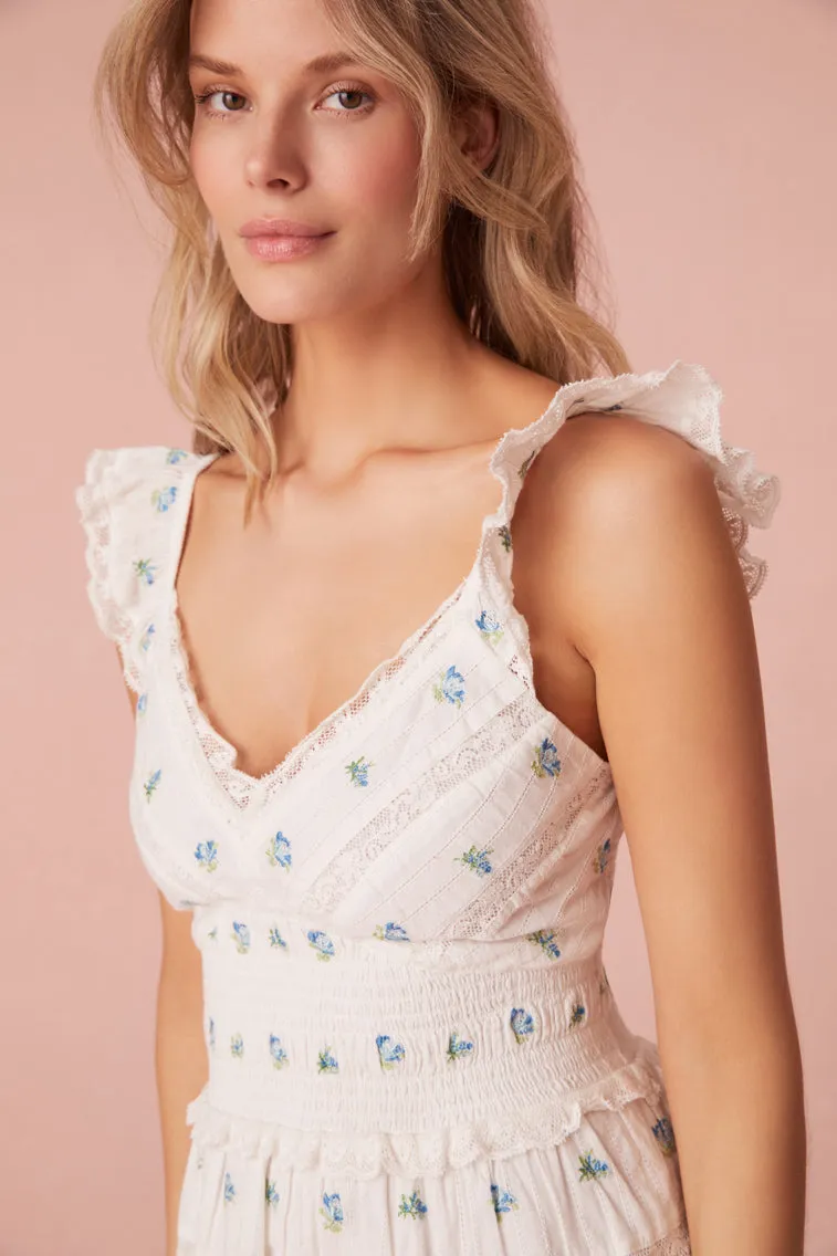 Finny Cotton Ikat Floral Mini Dress