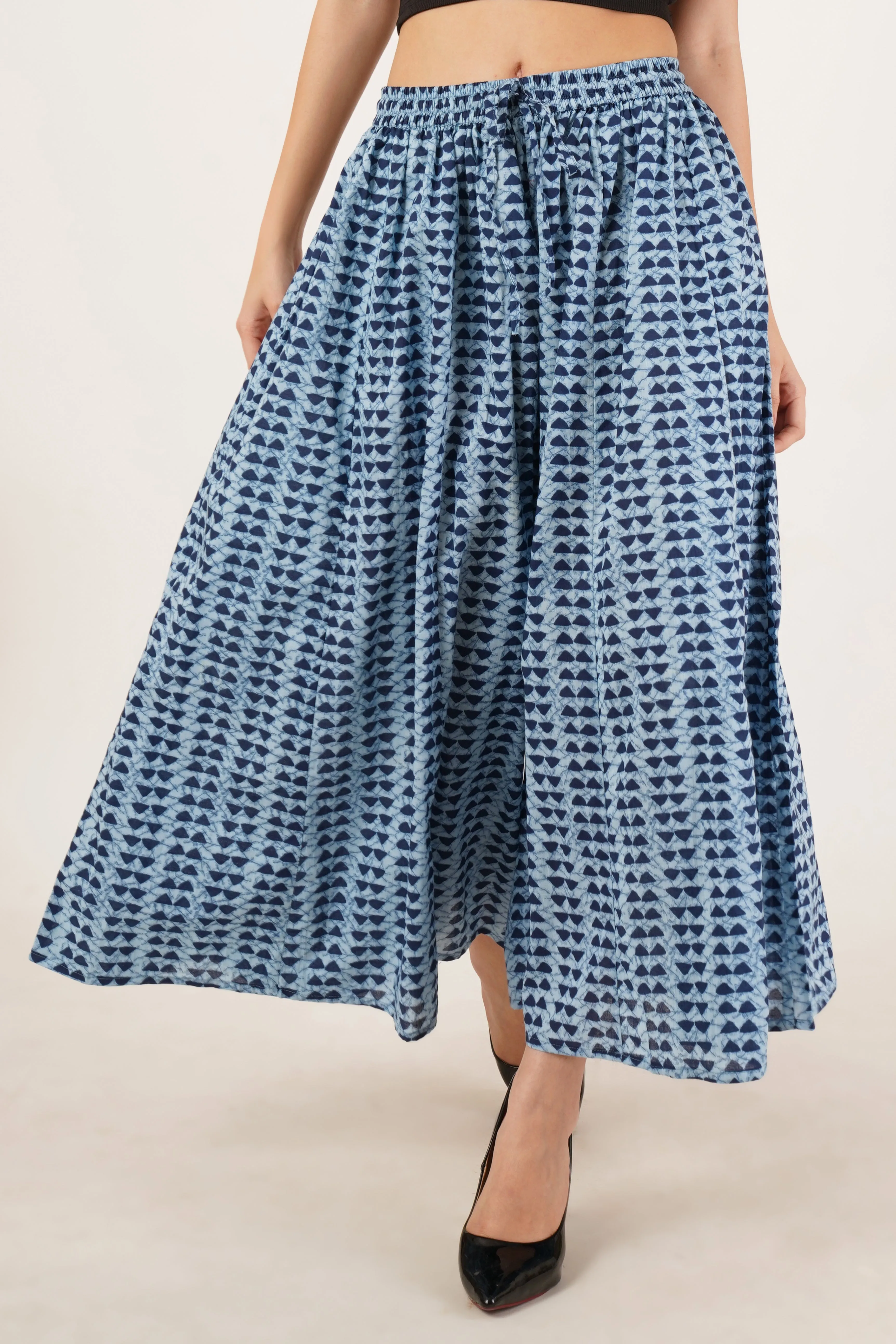Flared Palazzo Contemporary Print For Women