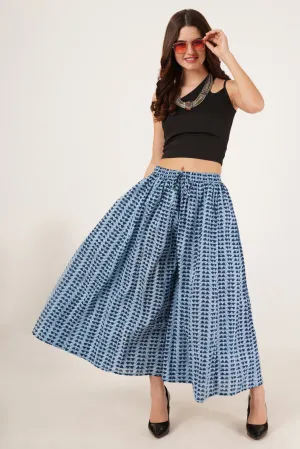 Flared Palazzo Contemporary Print For Women