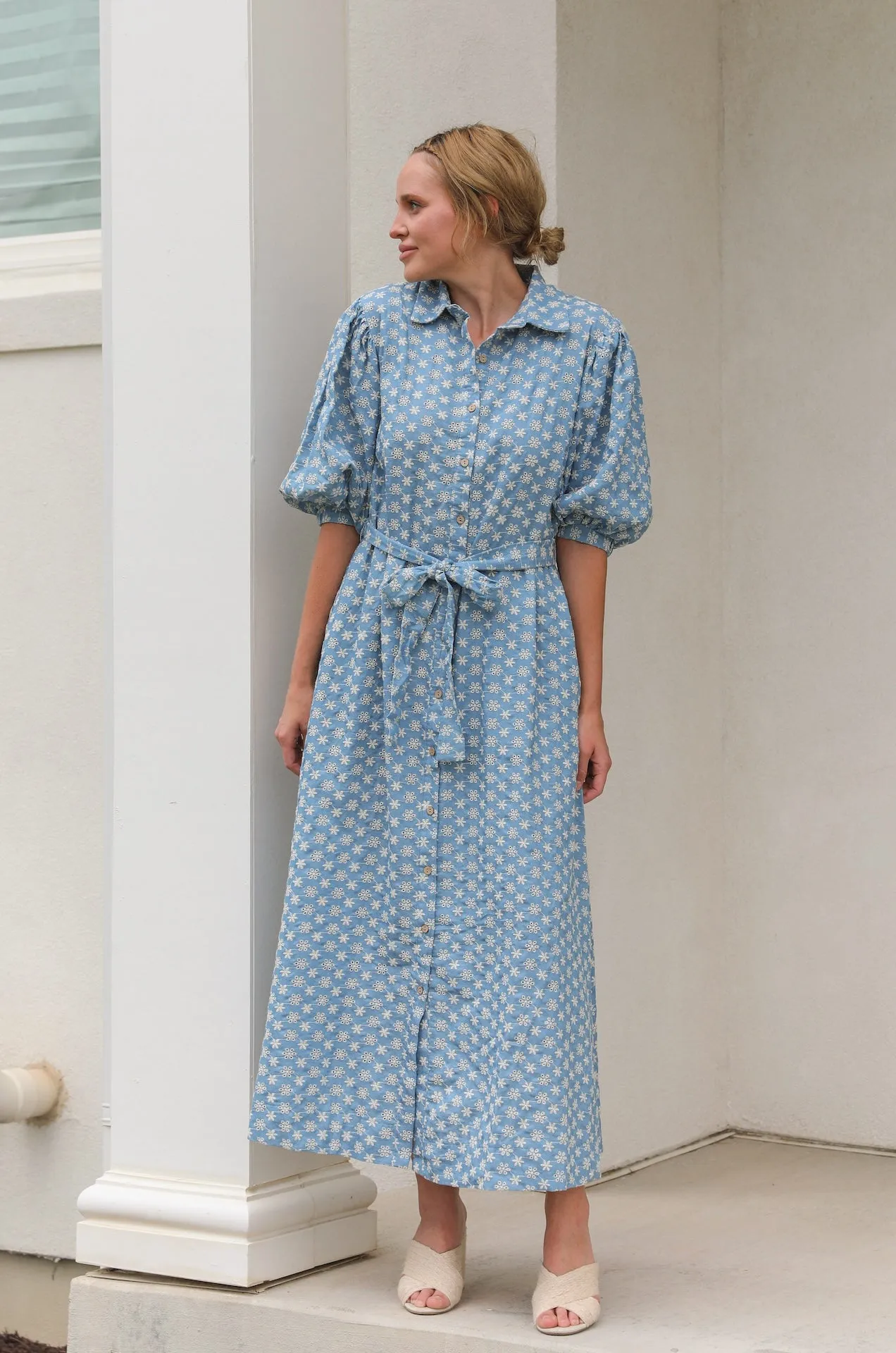 Floral Embroidered Midi Dress