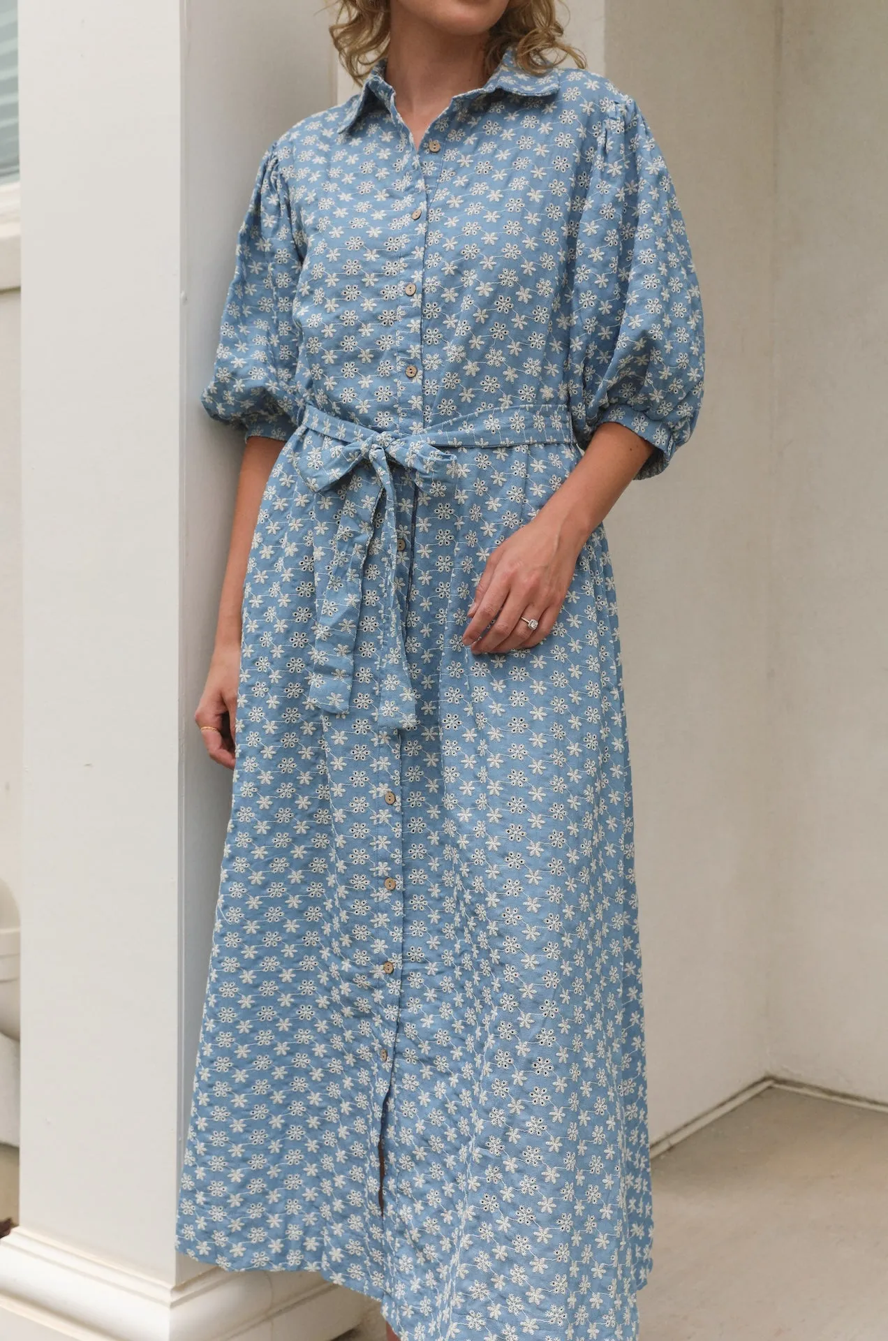 Floral Embroidered Midi Dress