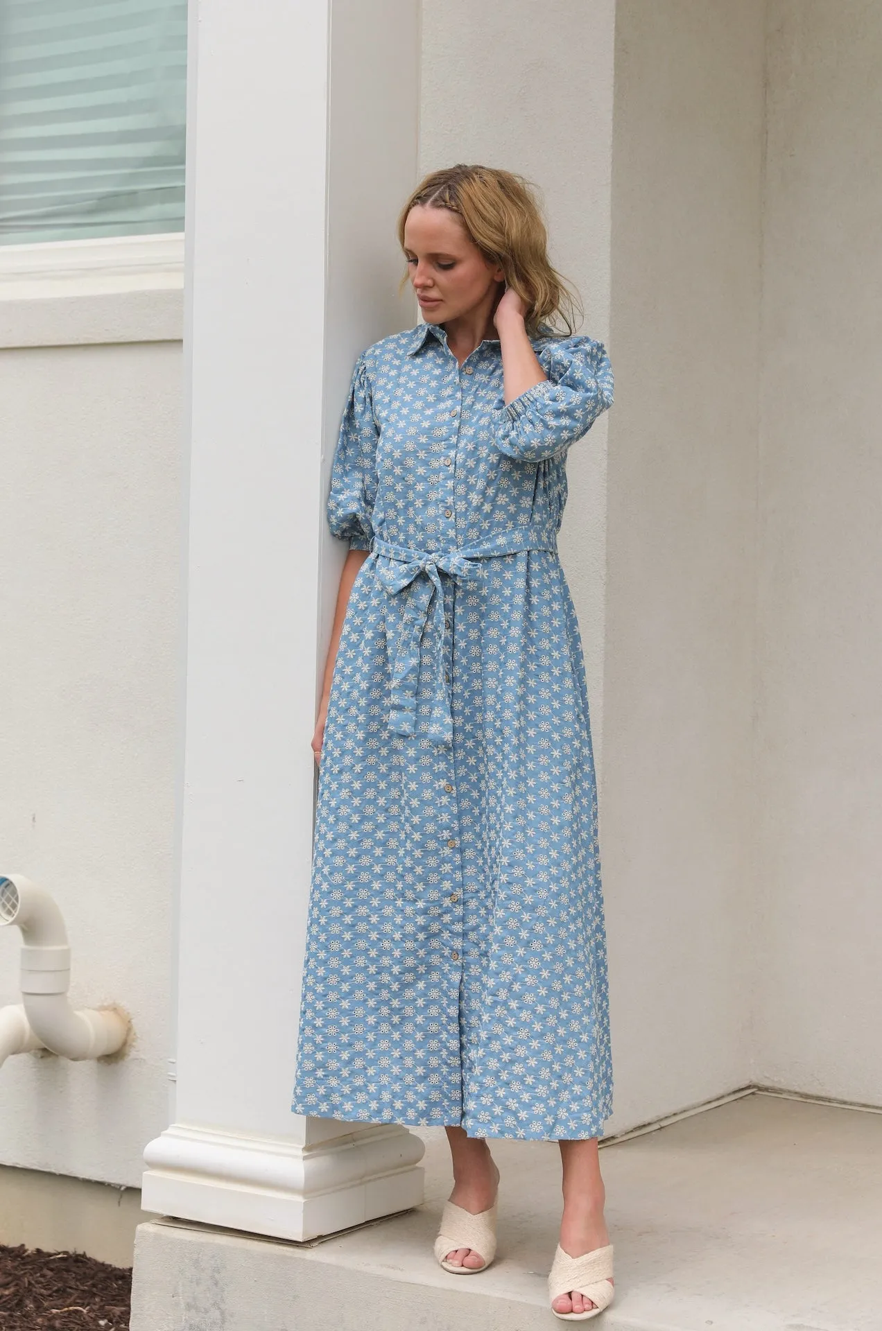 Floral Embroidered Midi Dress