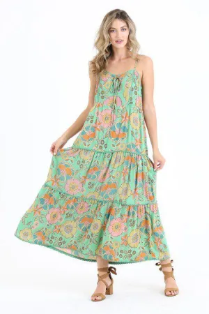 Floral Print Tier Maxi Dress