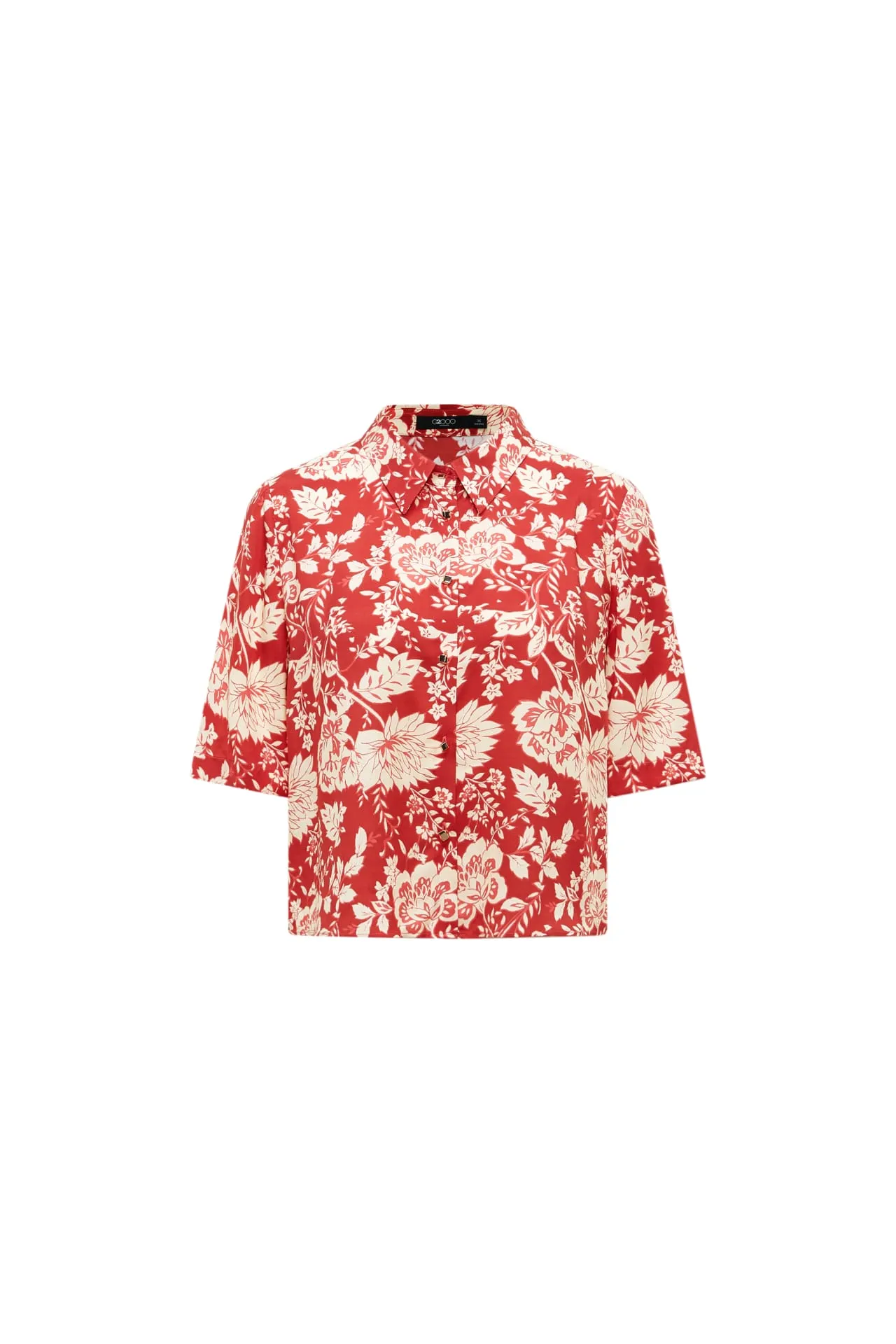 Floral Printed Shirt Collar 
Blouse