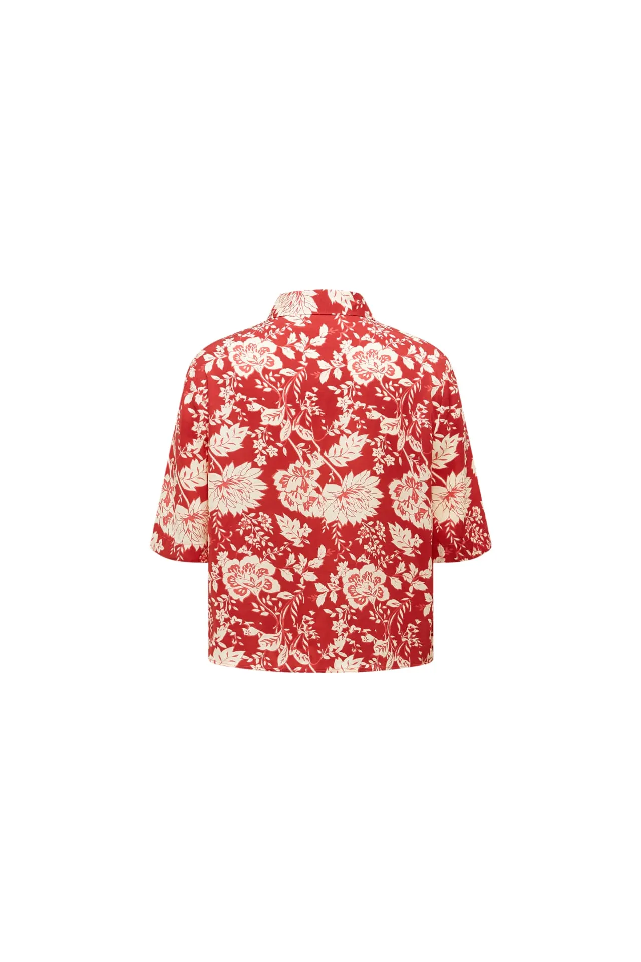 Floral Printed Shirt Collar 
Blouse