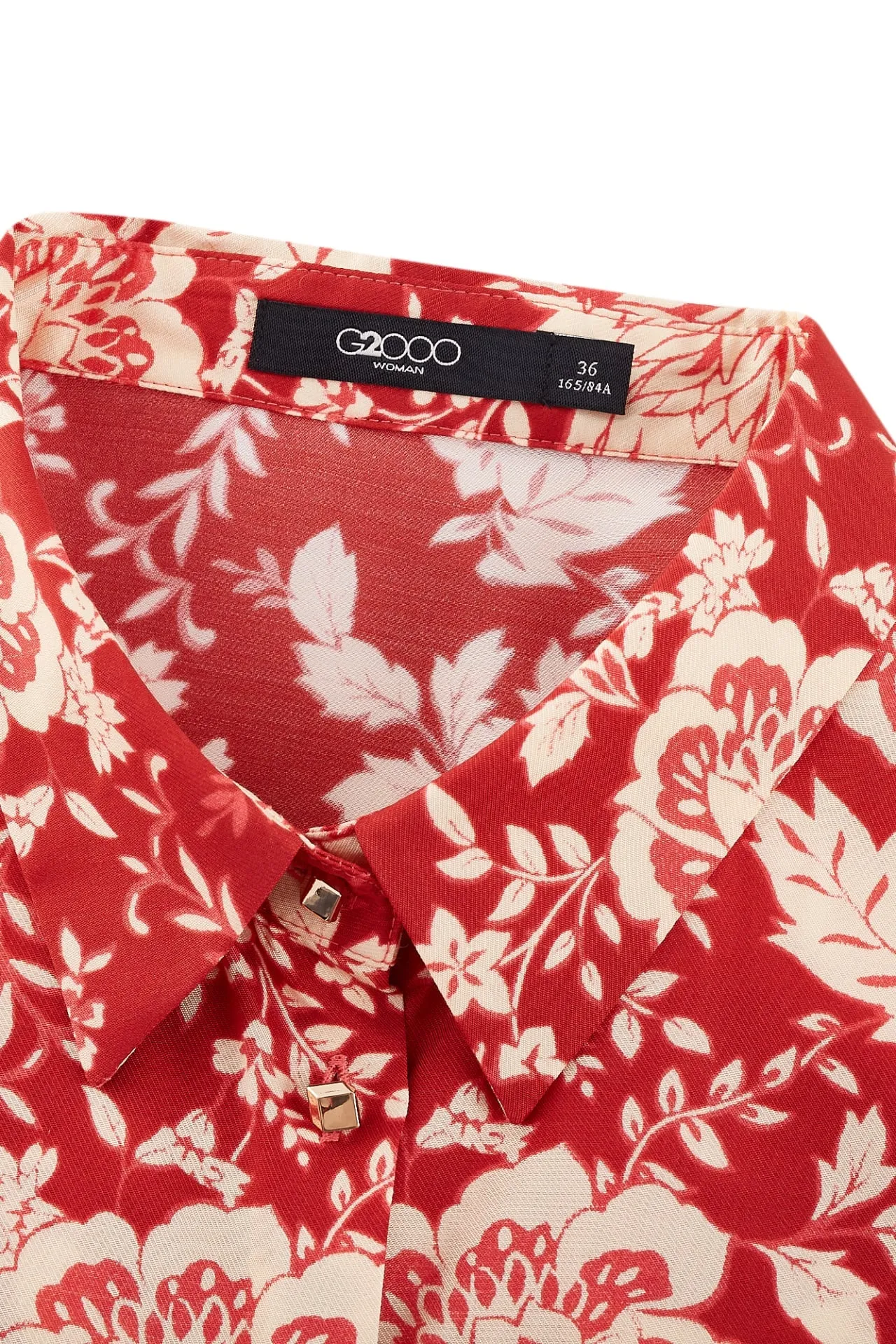Floral Printed Shirt Collar 
Blouse