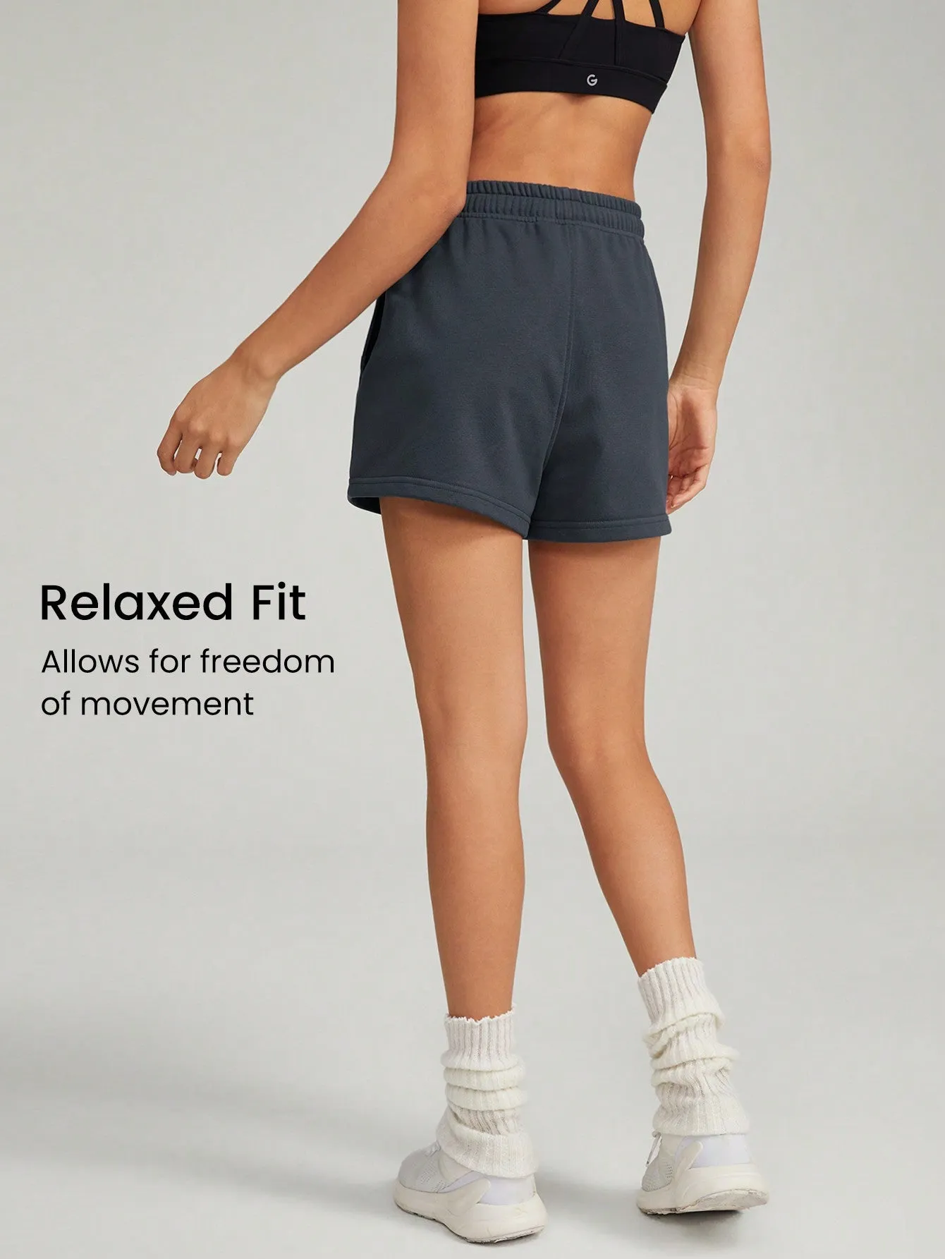Foldable High-Waist Drawstring Shorts Pocket Daily Casual