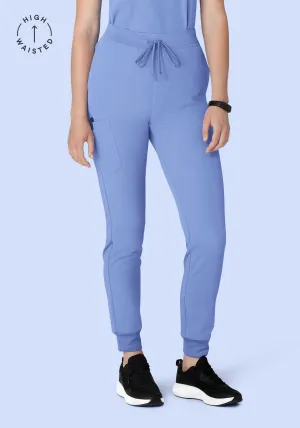 High Waisted Joggers Coastline Blue