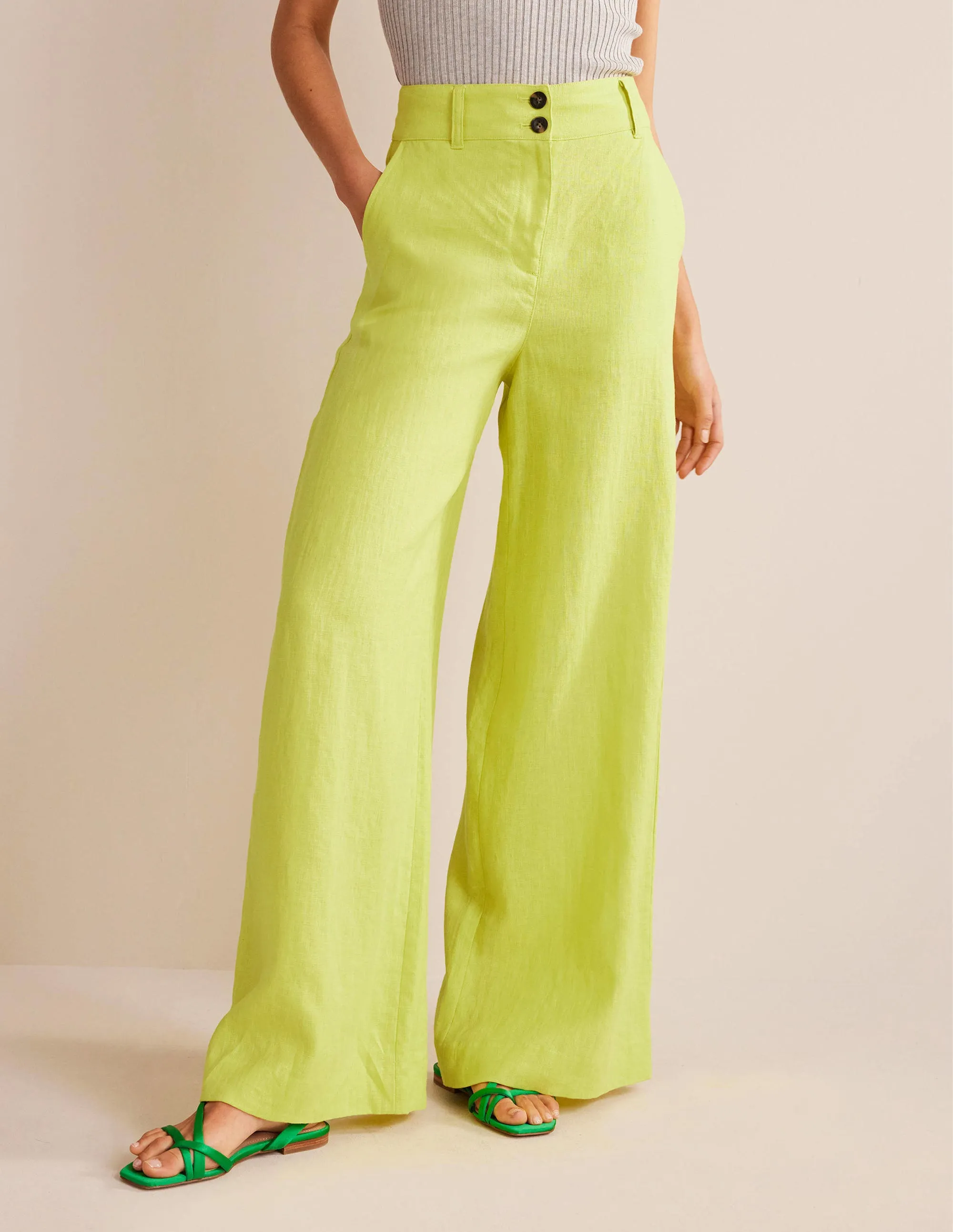 Highbury Linen Trousers-CItrus
