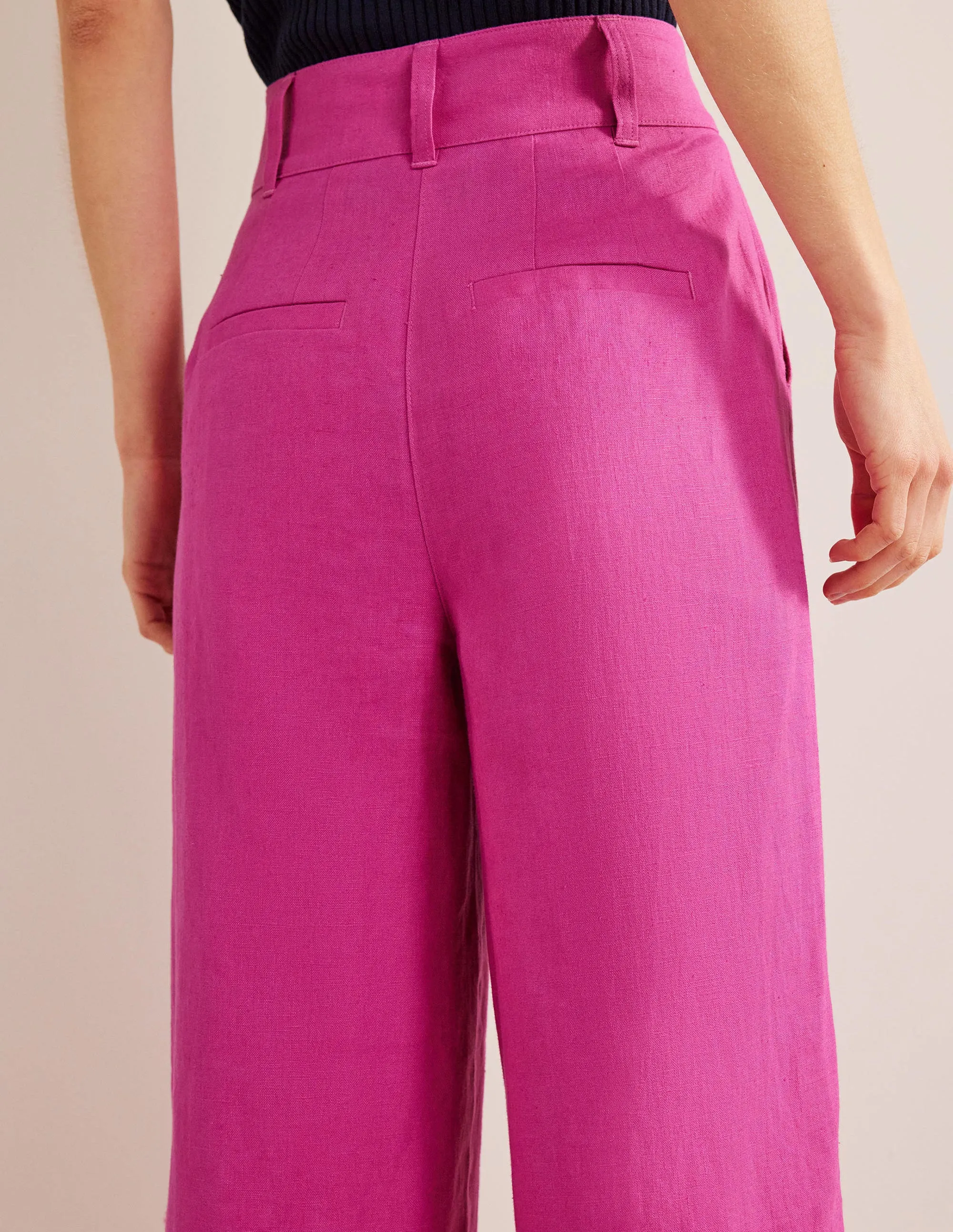 Highbury Linen Trousers-Rose Violet