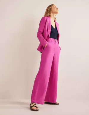 Highbury Linen Trousers-Rose Violet