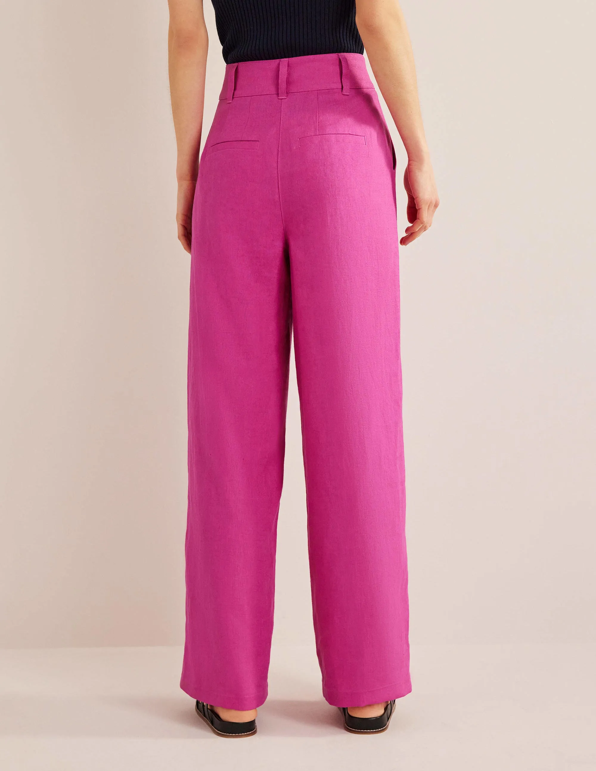 Highbury Linen Trousers-Rose Violet