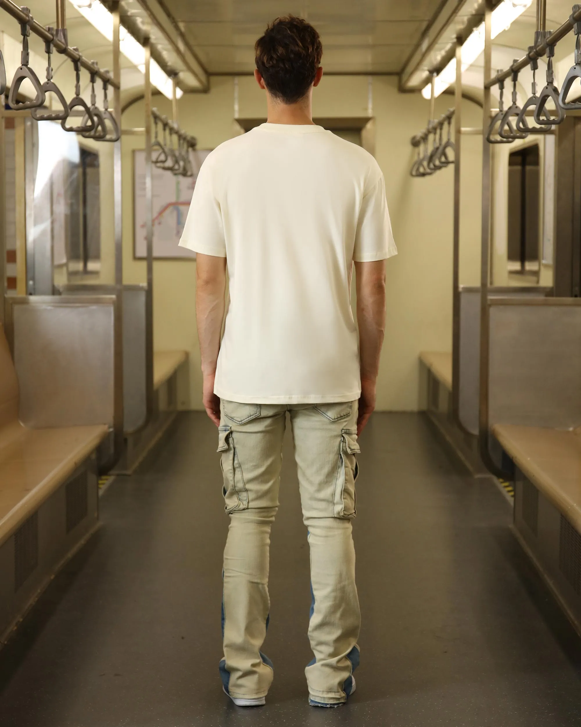 Industrial Wasteland Style Blue Cargo Jeans