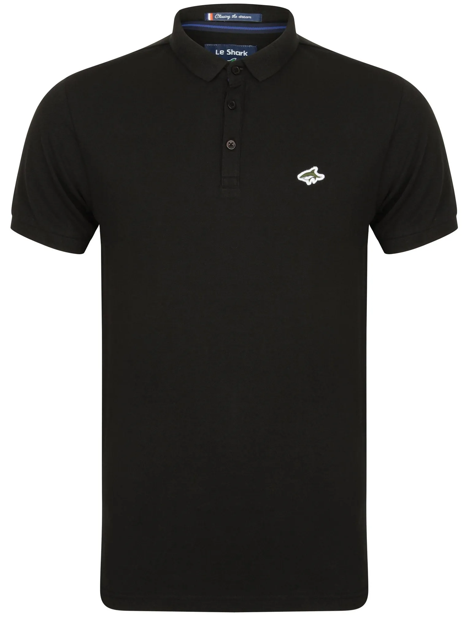 Lax Cotton Pique Polo Shirt In Black - Le Shark