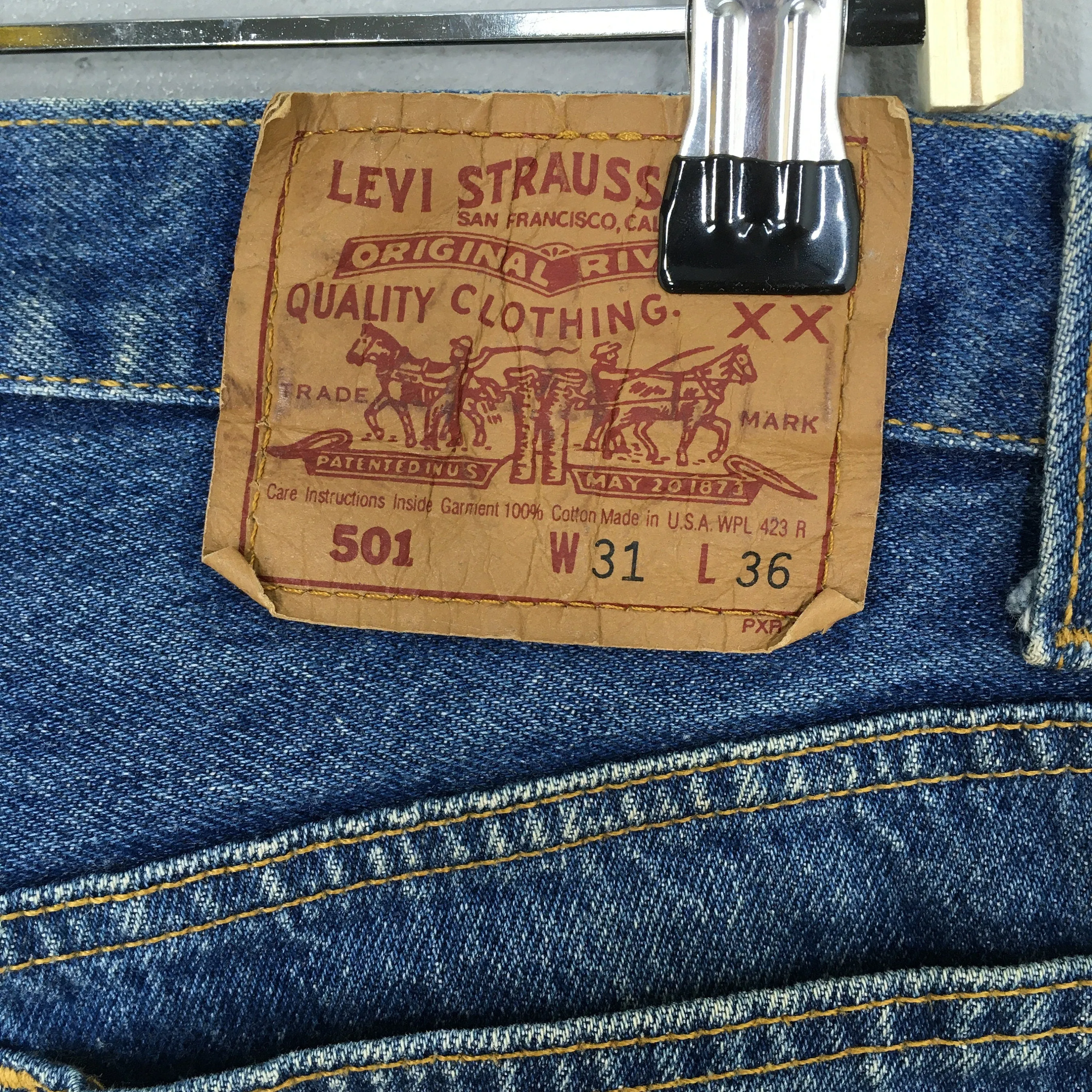 Levi's 501 Faded Blue Stonewash Jeans Size 28x30