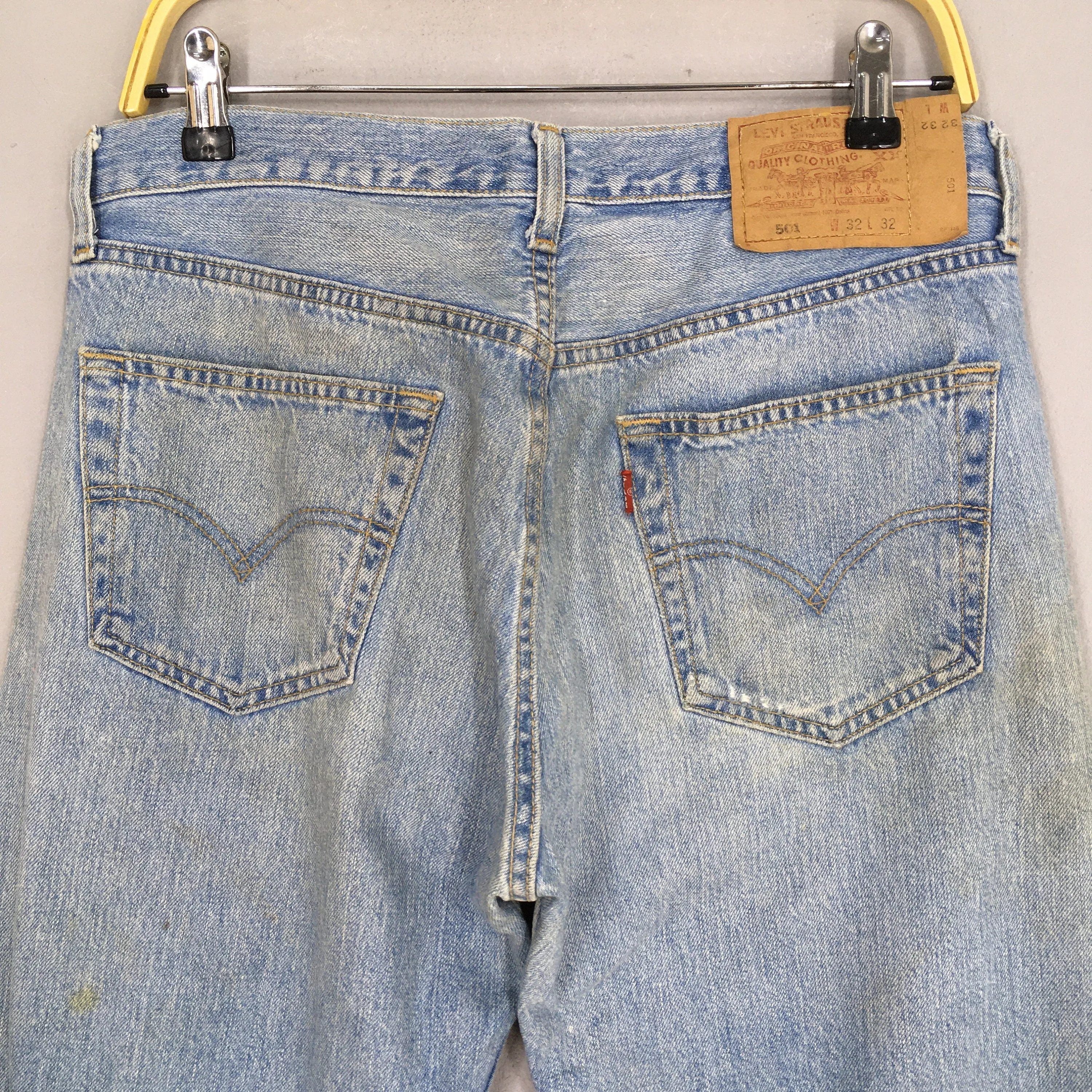 Levi's 501 Faded Dirty Blue Jeans Size 32x27.5