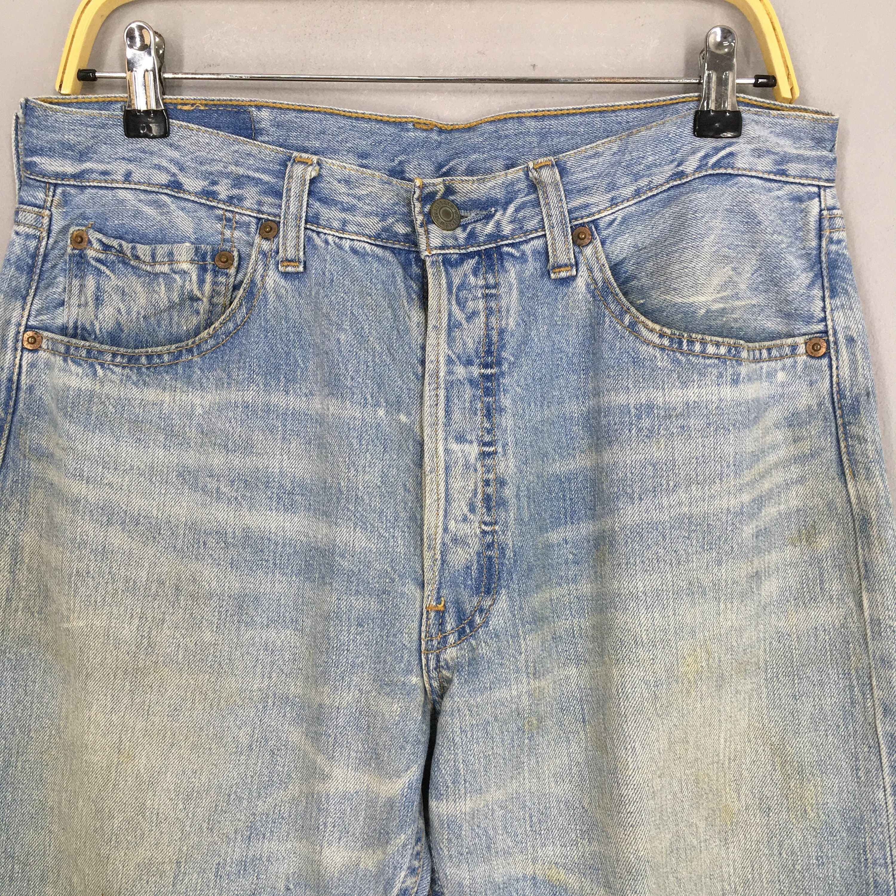 Levi's 501 Faded Dirty Blue Jeans Size 32x27.5