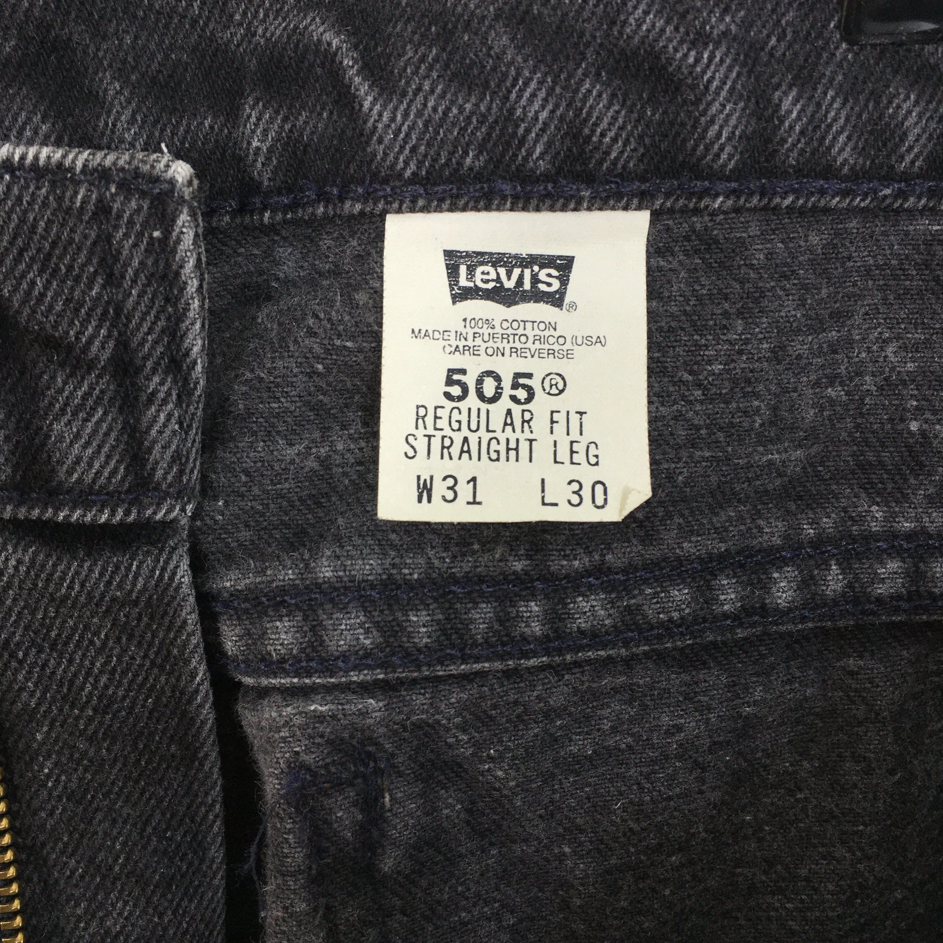 Levi's 505 Faded Black High Waisted Jeans Size 29x30