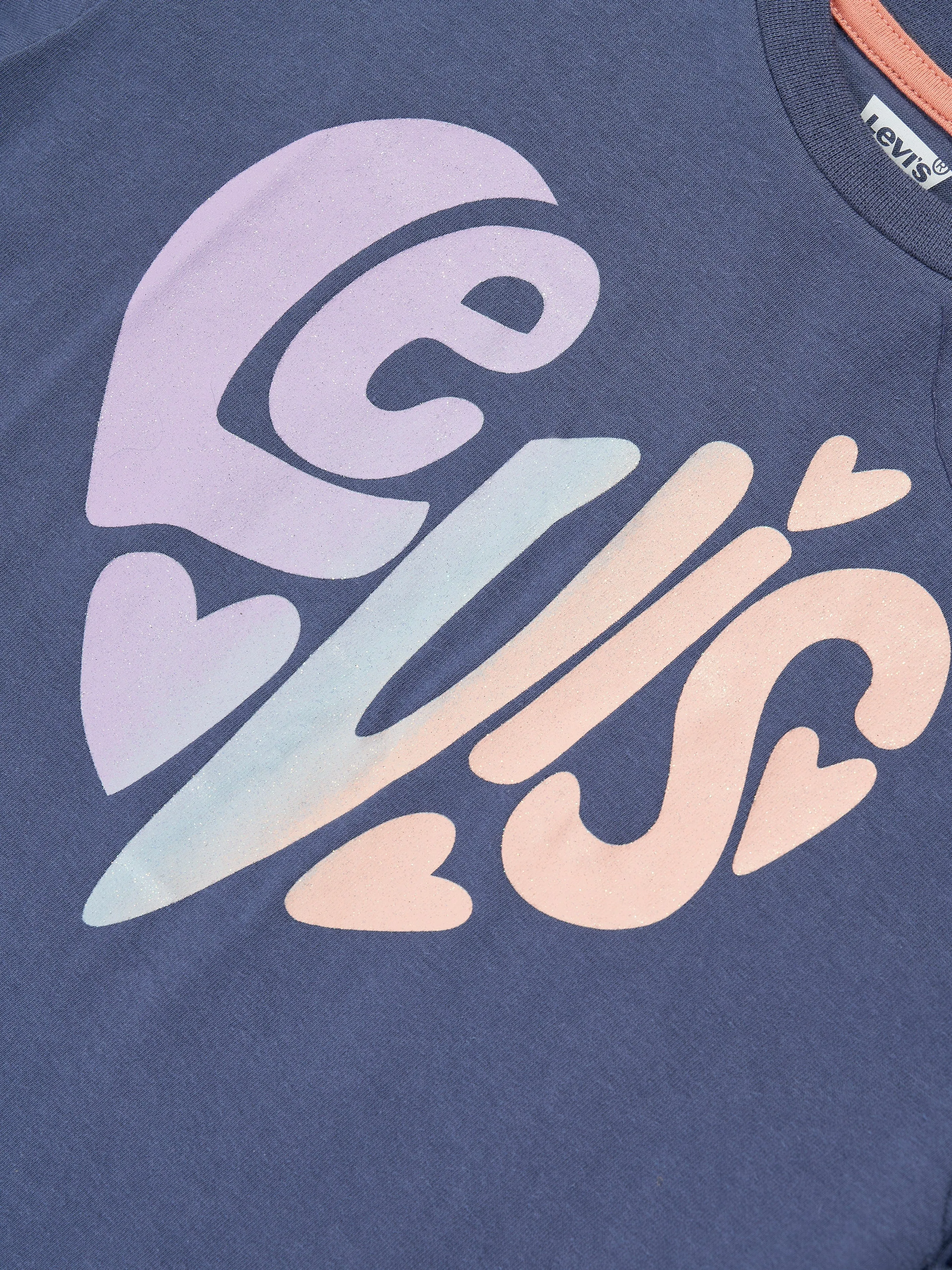 Levi's Girls Heart Oversized T-Shirt in Blue