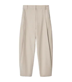 Linen and Cotton Banana Trousers Light Yellow