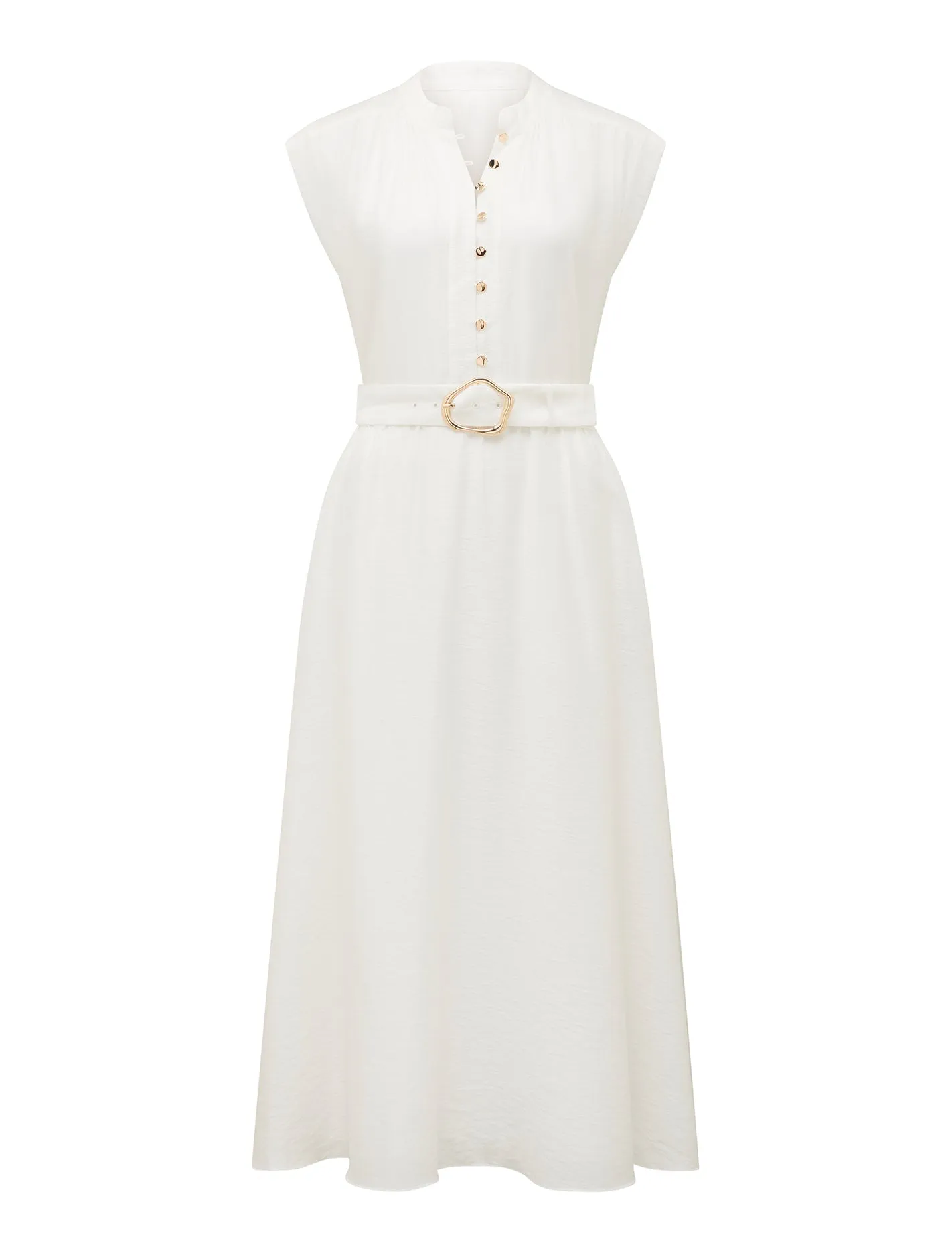 Lucille Textured Belted Midi Dress