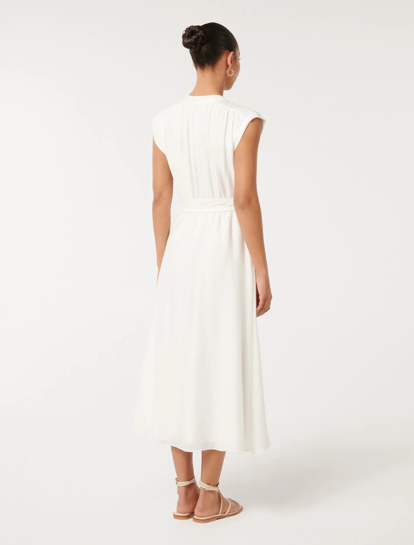 Lucille Textured Belted Midi Dress