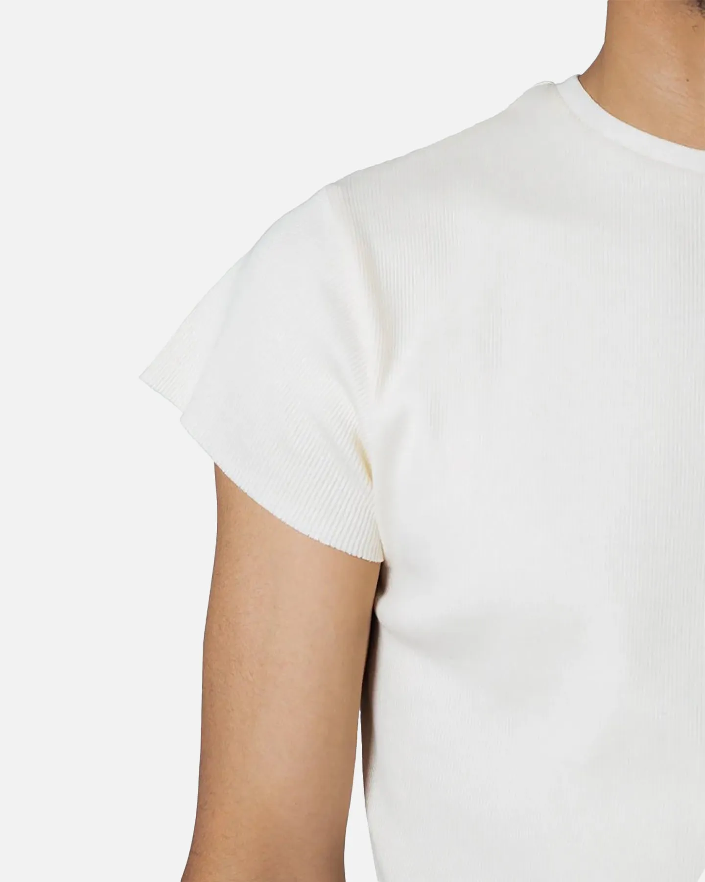MNML Fitted Ribbed T-Shirt Off White