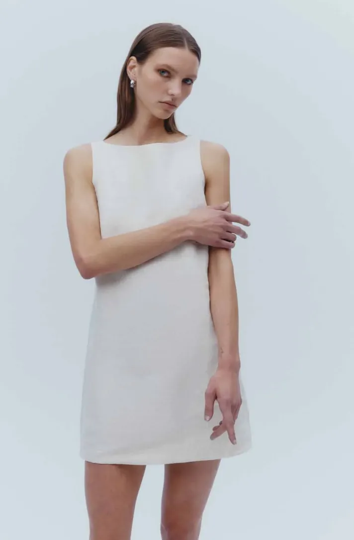 Nude Lucy - Aliya Linen Mini Dress (Natural)