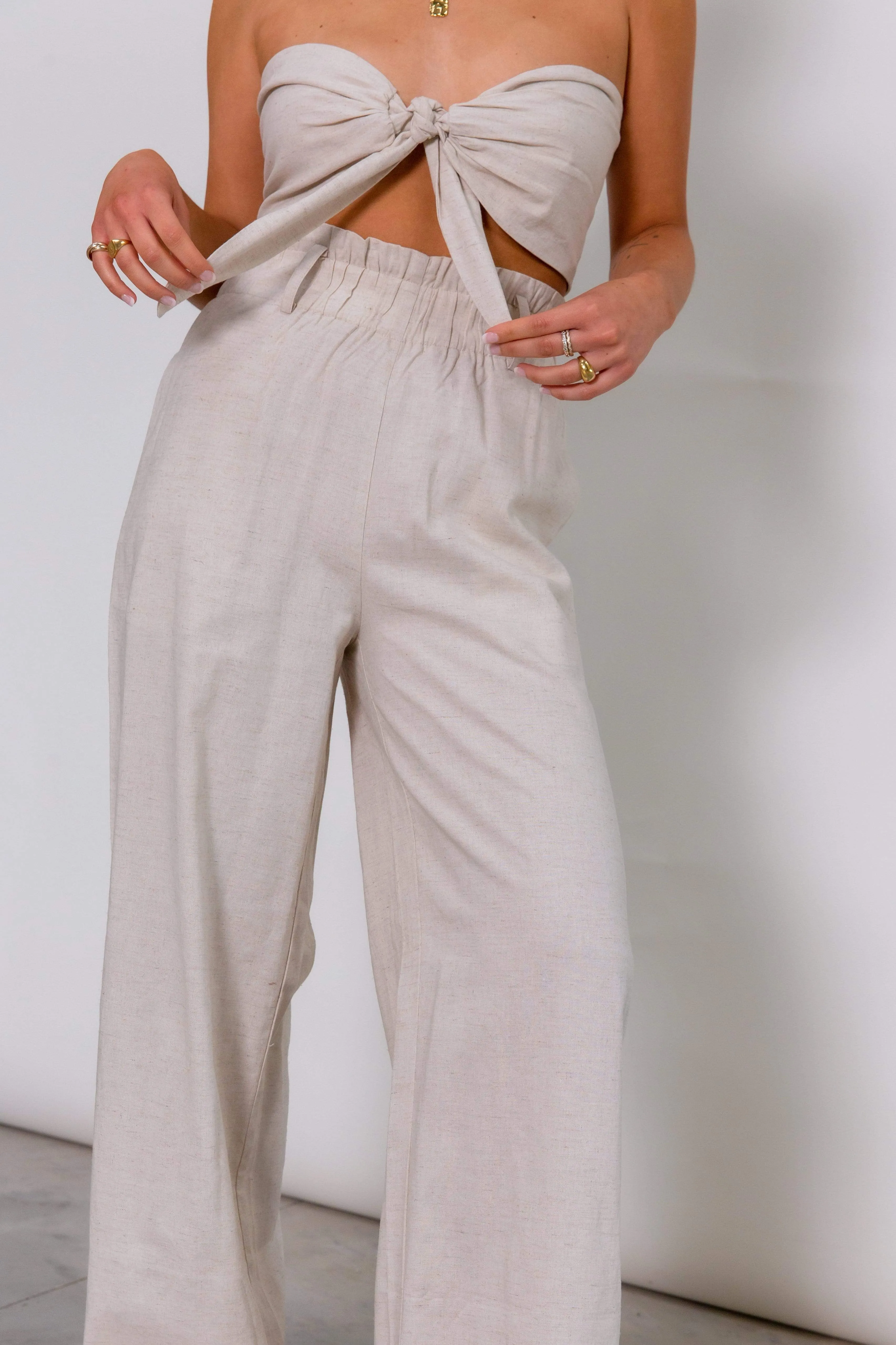 Ola Paperbag Trousers - Sand