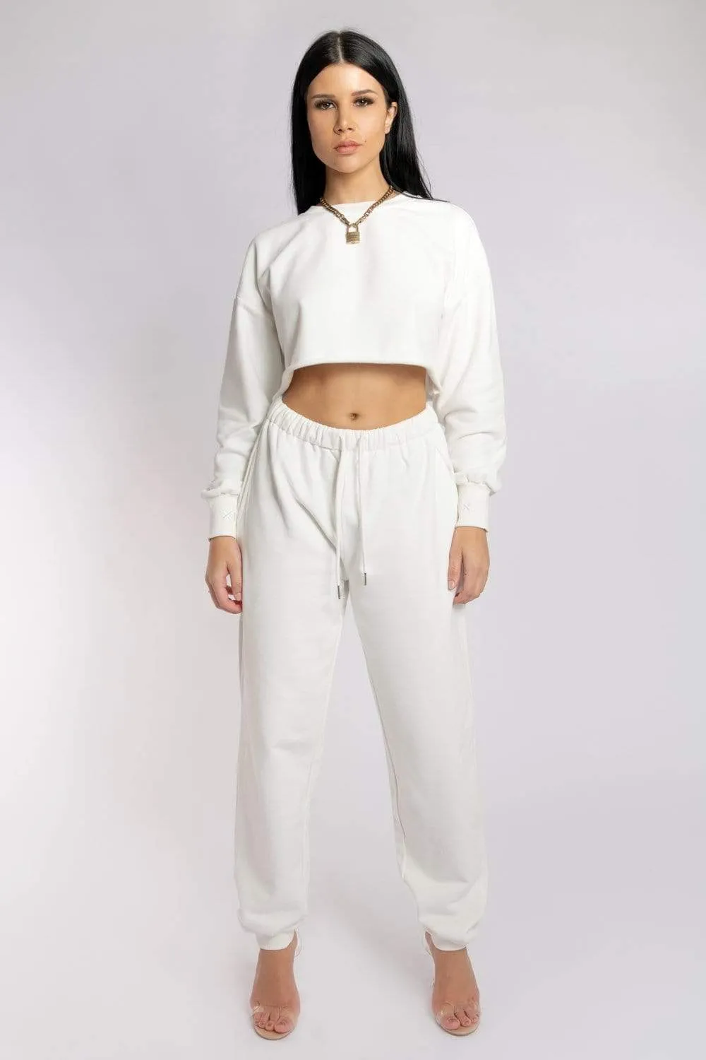 Oversized Jogger Bottoms - Ecru